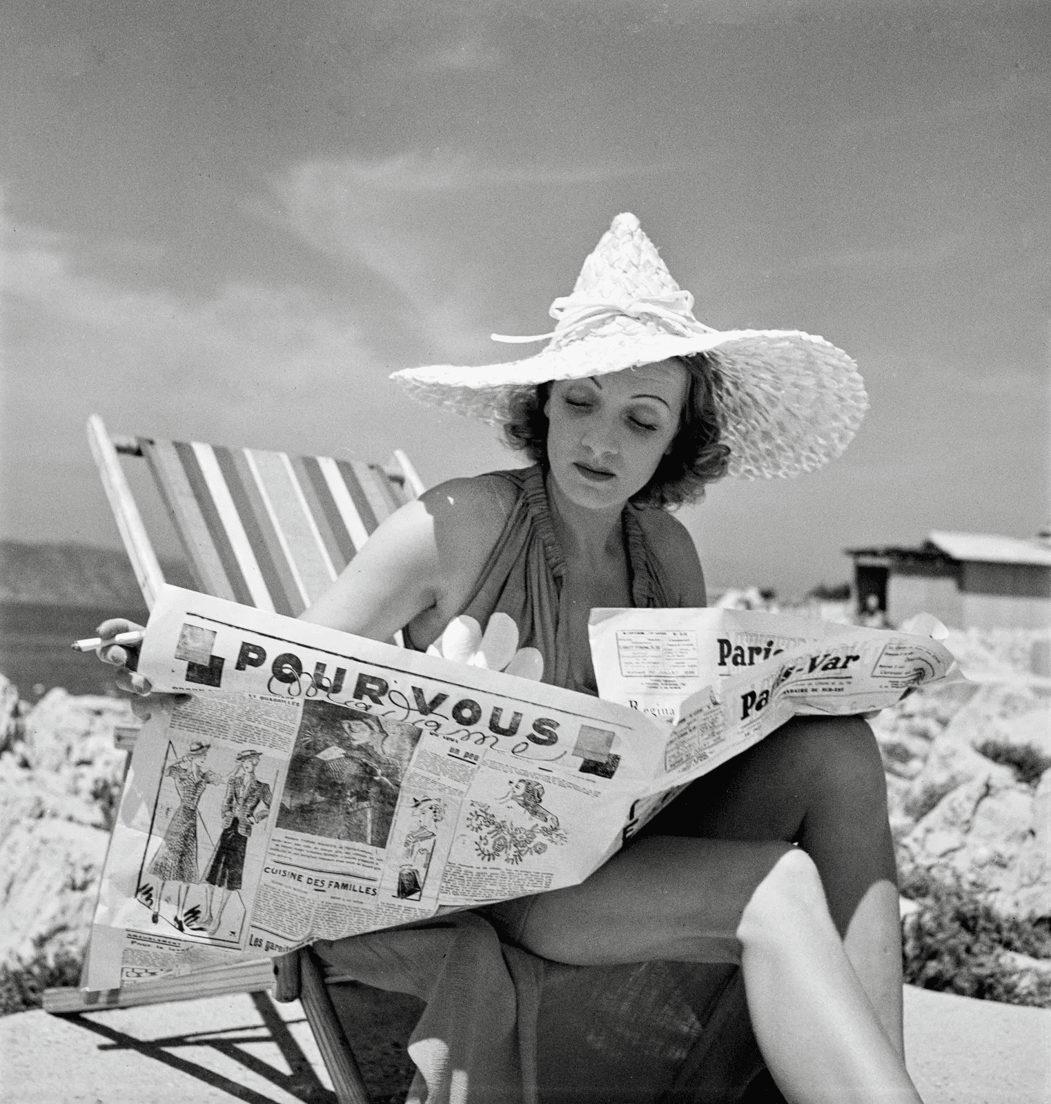 Marlène Dietrich au Cap d’Antibes, 1939