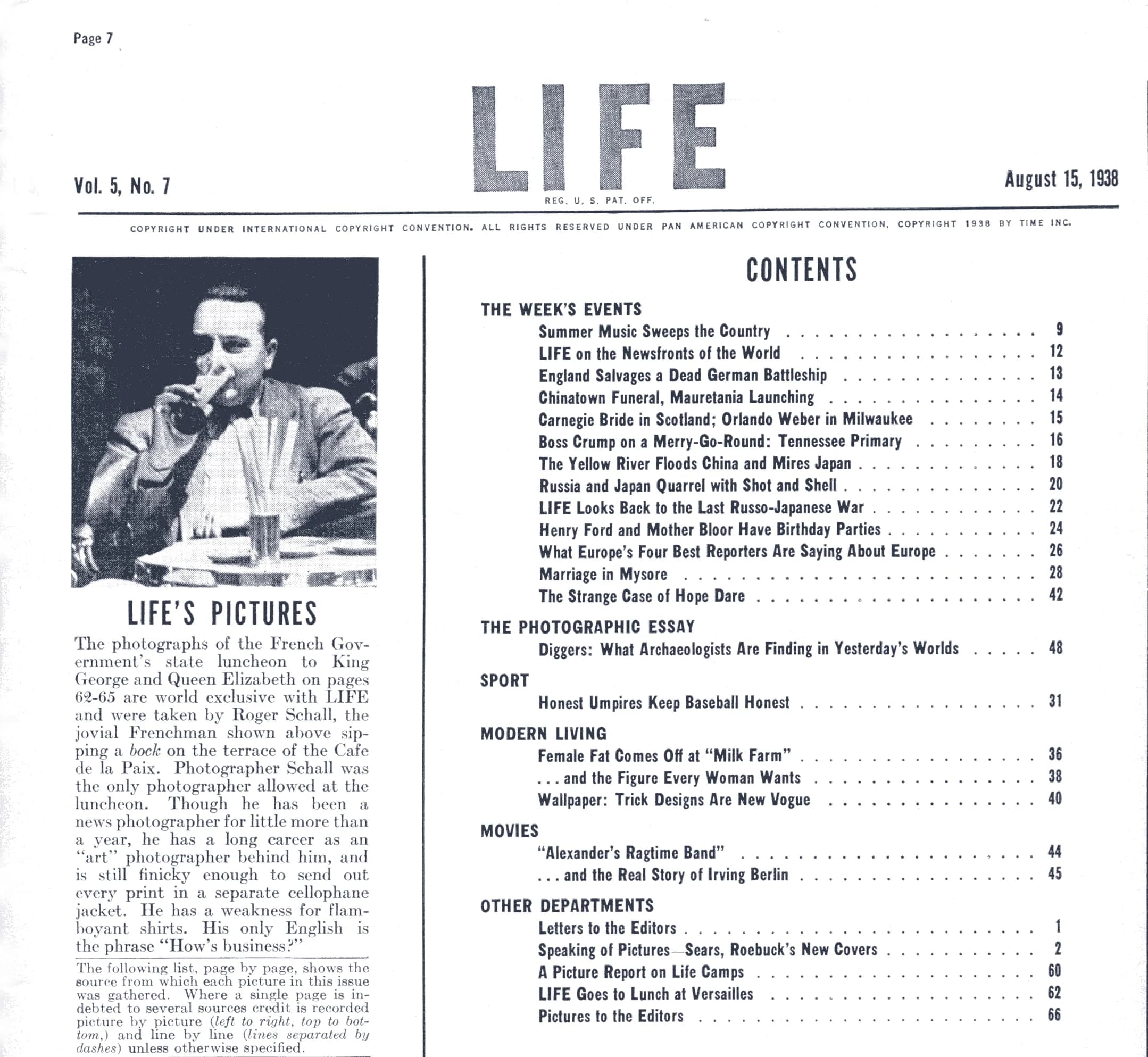 Revue de presse, archives Roger Schall