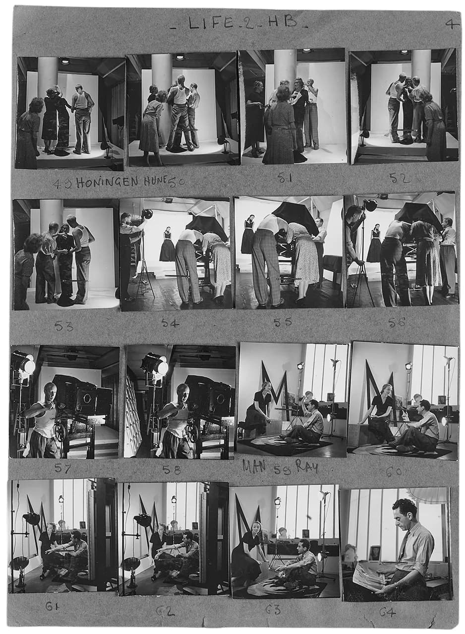Planche-contact de la séance Hoyningen-Huene, archives Schall Collection